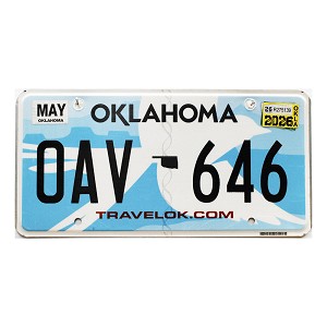 2026 Oklahoma License Plate #OAV646