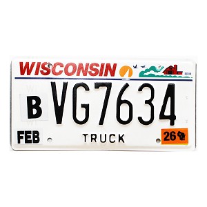 2026 Wisconsin Truck License Plate #VG7634