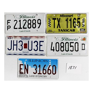 Bulk License Plates Lot #1871