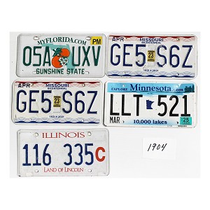 Wholesale License Plates Bulk Lot #1904