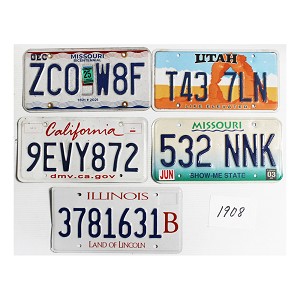 Wholesale License Plates Bulk Lot #1908