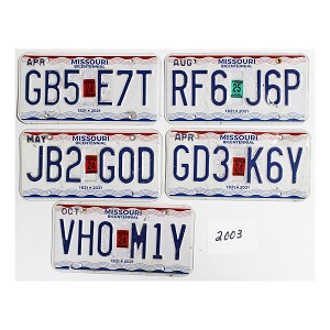 License Plates For Sale Lot #2003