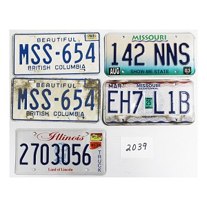 License Plates For Sale Lot #2039