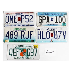 License Plates For Sale Lot #2063