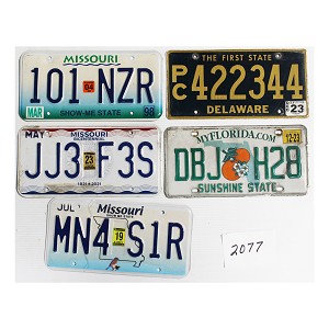 License Plates For Sale Lot #2077