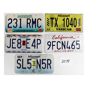 License Plates For Sale Lot #2078
