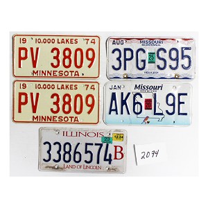 License Plates For Sale Lot #2094