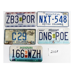 License Plates For Sale Lot #2109