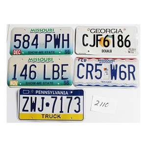 License Plates For Sale Lot #2110