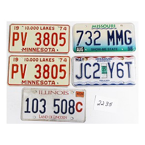 License Plates For Sale Bulk Lot #2235
