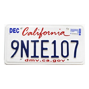 California Fleet License Plate #9NIE107