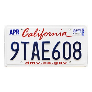 California Fleet License Plate #9TAE608