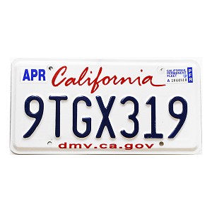 California Fleet License Plate #9TGX319