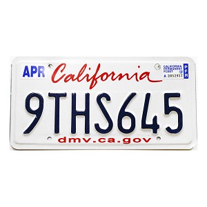 California Fleet License Plate #9THS645