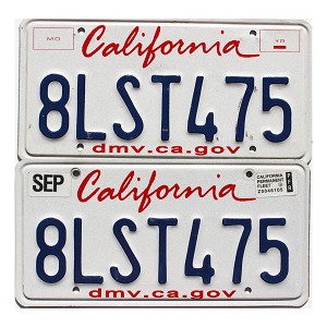 California Fleet License Plates Pair #8LST475