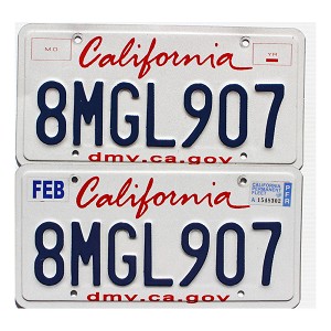 California Fleet License Plates Pair #8MGL907