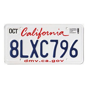 2022 California Fleet License Plate #8LXC796