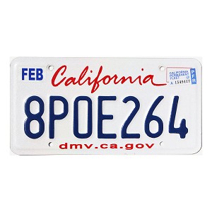 2022 California Fleet License Plate #8POE264