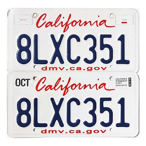 2022 California Fleet License Plates Pair #8LXC351