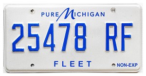 Michigan Fleet License Plate #25478RF