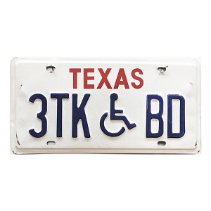 Texas Disabled License Plate #3TJBD
