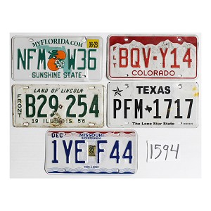 Shop License Plates Bulk Lot #1594